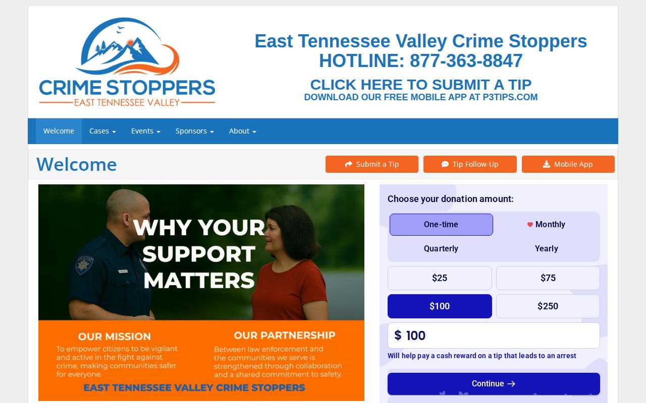 Grainger County Crime Stoppers warrant tip and public-safety record source