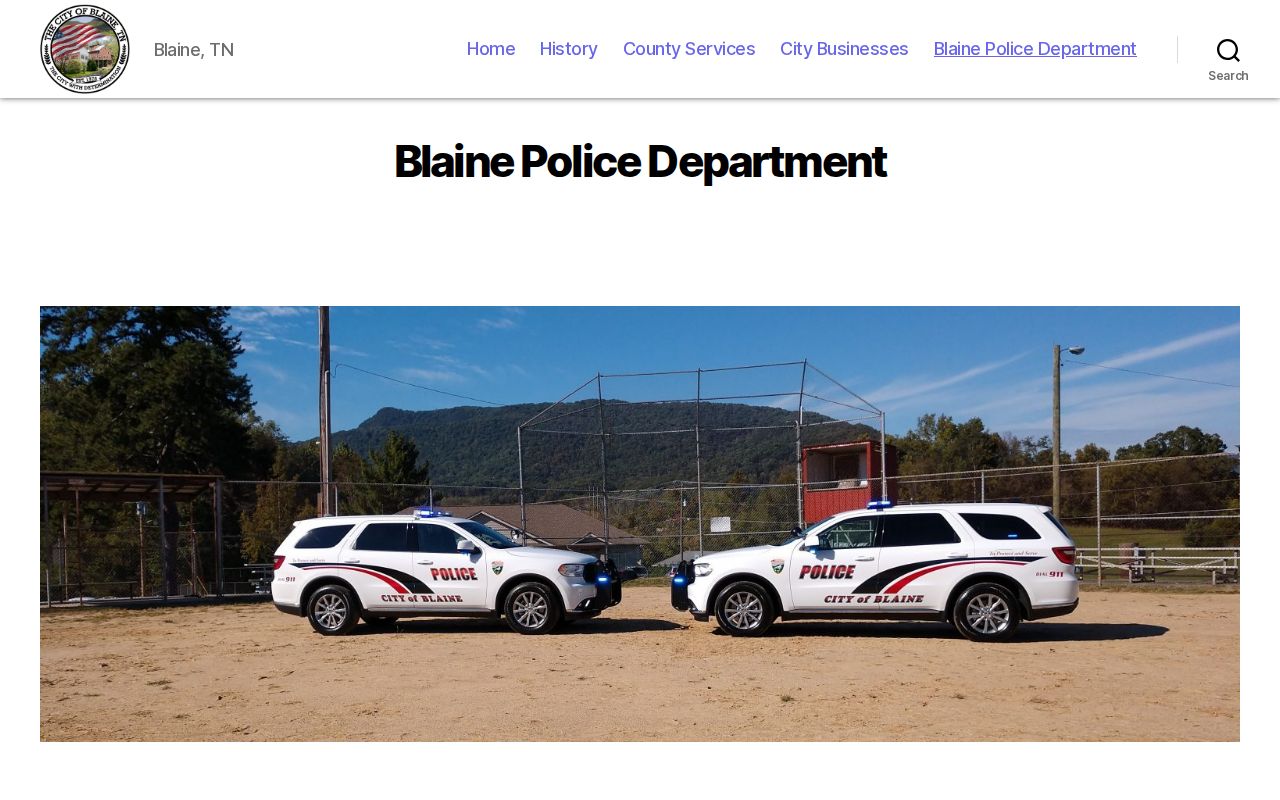 Grainger County Blaine Police Department arrest-record contact source